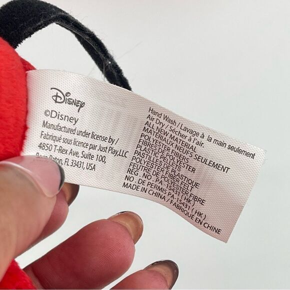 Disney Mickey and Minnie Mouse Red White Hearts Valentine 10” Bean Plush Set - Picture 14 of 15
